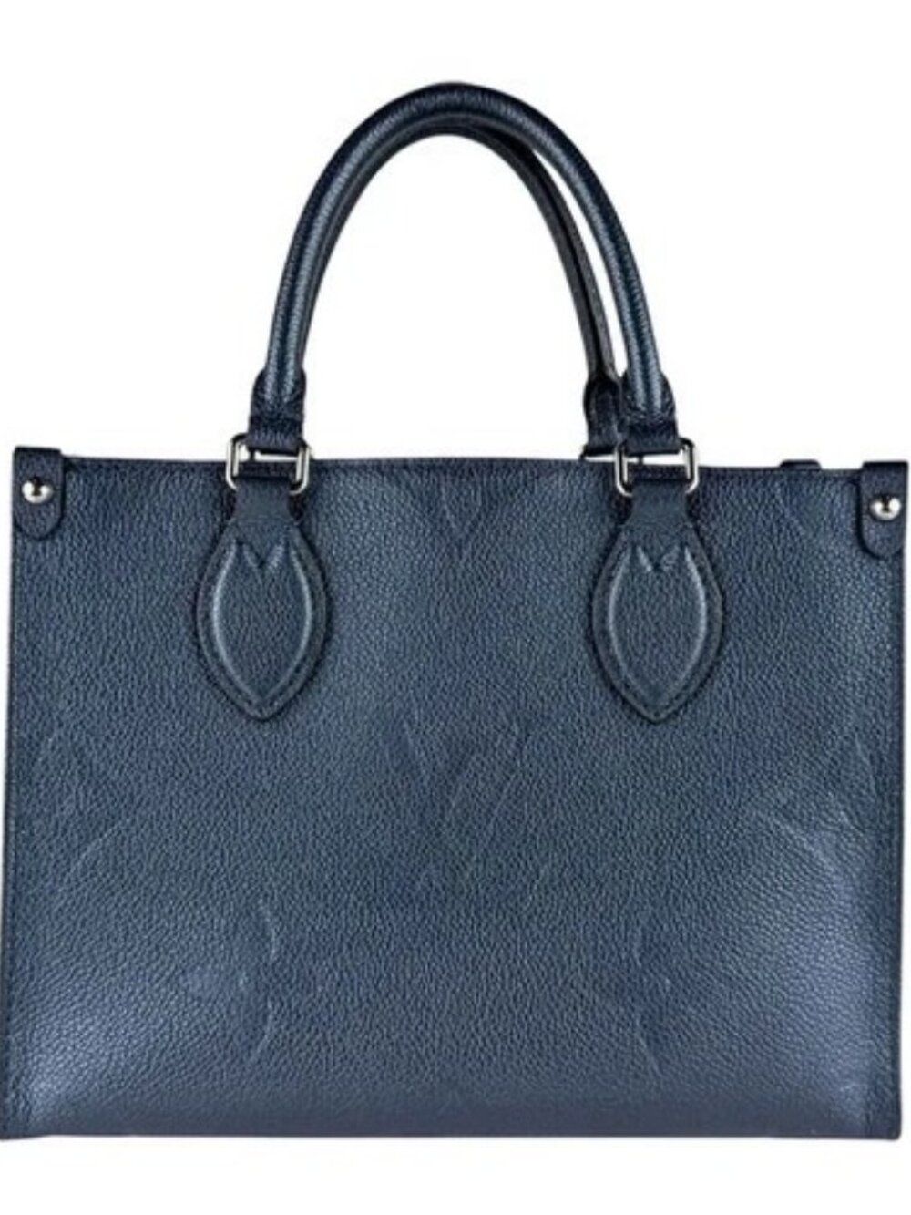 Auth LOUIS VUITTON On The Go PM Handbag Shoulder Bag Metallic Blue M58956 z9673